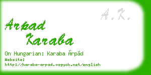 arpad karaba business card